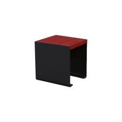 Banquette KUB. acier et bois Procity, lg. 450 mm, fixation tiges d'ancrage non fournies - Acajou/Noir foncé