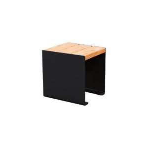 Banquette KUB. acier et bois Procity, lg. 450 mm, fixation tiges d'ancrage non fournies - Chêne clair/Noir foncé
