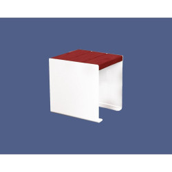 Banquette KUB. acier et bois Procity, lg. 450 mm, fixation tiges d'ancrage non fournies - Acajou/Blanc pur