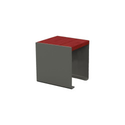 Banquette KUB. acier et bois Procity, lg. 450 mm, fixation tiges d'ancrage non fournies - Acajou/Gris Procity