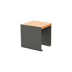 Banquette KUB. acier et bois Procity, lg. 450 mm, fixation tiges d'ancrage non fournies - Chêne clair/Gris Procity