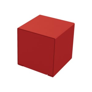 Cube acier KUB. Procity, 450 x 450 mm, fixation tiges d'ancrage non fournies - Rouge pourpre