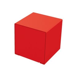Cube acier KUB. Procity, 450 x 450 mm, fixation tiges d'ancrage non fournies - Rouge signalisation