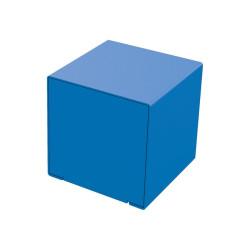 Cube acier KUB. Procity, 450 x 450 mm, fixation tiges d'ancrage non fournies - Bleu gentiane