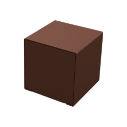 Cube acier KUB. Procity, 450 x 450 mm, fixation tiges d'ancrage non fournies - Brun chocolat