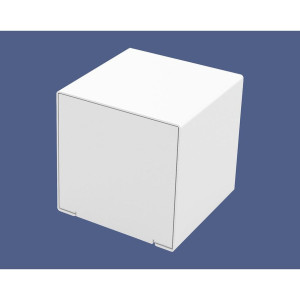 Cube acier KUB. Procity, 450 x 450 mm, fixation tiges d'ancrage non fournies - Blanc pur