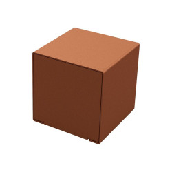 Cube acier KUB. Procity, 450 x 450 mm, fixation tiges d'ancrage non fournies - Aspect Corten