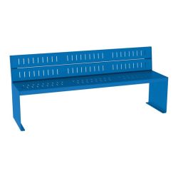 Banc acier KUB. Procity, lg. 1800 mm, fixation tiges d'ancrage non fournies - Bleu gentiane