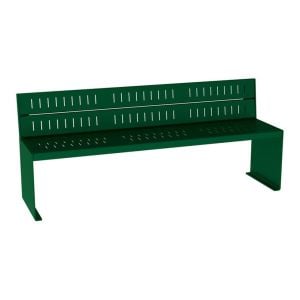 Banc acier KUB. Procity, lg. 1800 mm, fixation tiges d'ancrage non fournies - Vert mousse
