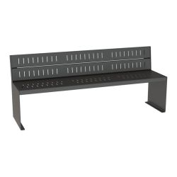 Banc acier KUB. Procity, lg. 1800 mm, fixation tiges d'ancrage non fournies - Gris Procity