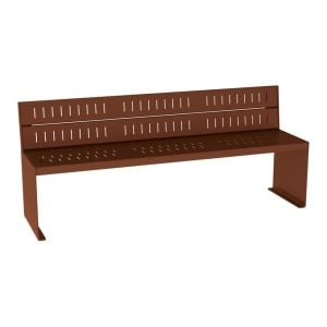 Banc acier KUB. Procity, lg. 1800 mm, fixation tiges d'ancrage non fournies - Aspect Corten