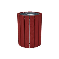 Corbeille Cologne 60 litres Procity - : Ø 460 x hauteur 640 mm - Acajou
