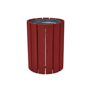 Corbeille Cologne 60 litres Procity - : Ø 460 x hauteur 640 mm - Acajou