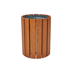 Corbeille Cologne 60 litres Procity - : Ø 460 x hauteur 640 mm - Chêne clair