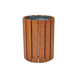 Corbeille Cologne 60 litres Procity - : Ø 460 x hauteur 640 mm - Chêne clair