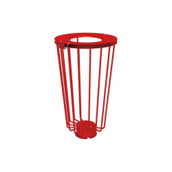 Corbeille Lofoten Vigipirate 100 litres Procity - Sans sac - Ø 495 x hauteur 855 mm - Rouge signalisation