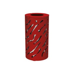 Corbeille standard Venise 80 litres Procity - Ø 450 x hauteur 845 mm - Avec seau galva - Rouge pourpre