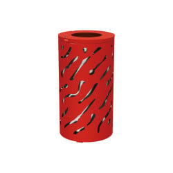 Corbeille standard Venise 80 litres Procity - Ø 450 x hauteur 845 mm - Avec seau galva - Rouge signalisation