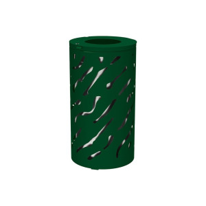 Corbeille standard Venise 80 litres Procity - Ø 450 x hauteur 845 mm - Avec seau galva - Vert mousse