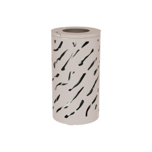 Corbeille standard Venise 80 litres Procity - Ø 450 x hauteur 845 mm - Avec seau galva - Gris soie