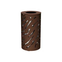 Corbeille standard Venise 80 litres Procity - Ø 450 x hauteur 845 mm - Avec seau galva - Brun chocolat