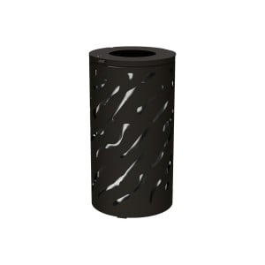 Corbeille standard Venise 80 litres Procity - Ø 450 x hauteur 845 mm - Avec seau galva - Noir foncé