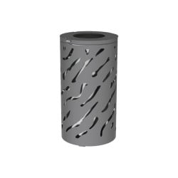 Corbeille standard Venise 80 litres Procity - Ø 450 x hauteur 845 mm - Avec seau galva - Gris Procity