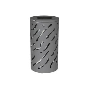 Corbeille standard Venise 80 litres Procity - Ø 450 x hauteur 845 mm - Avec seau galva - Gris Procity
