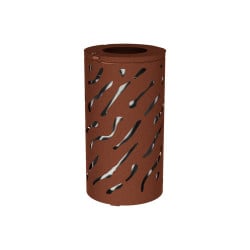 Corbeille standard Venise 80 litres Procity - Ø 450 x hauteur 845 mm - Avec seau galva - Aspect Corten