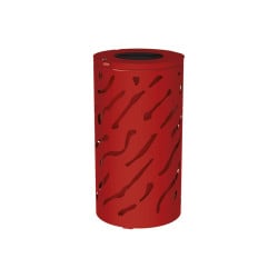 Corbeille standard Venise 80 litres Procity - Ø 450 x hauteur 845 mm - Avec seau peint/galva - Rouge pourpre