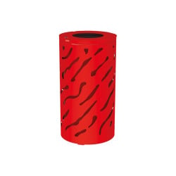 Corbeille standard Venise 80 litres Procity - Ø 450 x hauteur 845 mm - Avec seau peint/galva - Rouge signalisation