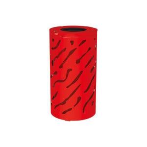 Corbeille standard Venise 80 litres Procity - Ø 450 x hauteur 845 mm - Avec seau peint/galva - Rouge signalisation