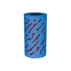 Corbeille standard Venise 80 litres Procity - Ø 450 x hauteur 845 mm - Avec seau peint/galva - Bleu gentiane