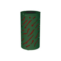 Corbeille standard Venise 80 litres Procity - Ø 450 x hauteur 845 mm - Avec seau peint/galva - Vert mousse