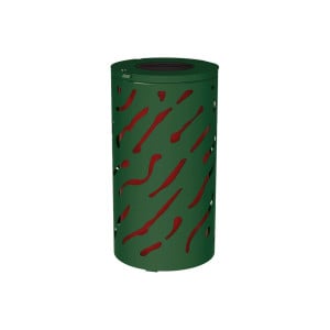 Corbeille standard Venise 80 litres Procity - Ø 450 x hauteur 845 mm - Avec seau peint/galva - Vert mousse