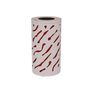 Corbeille standard Venise 80 litres Procity - Ø 450 x hauteur 845 mm - Avec seau peint/galva - Gris soie