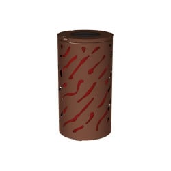 Corbeille standard Venise 80 litres Procity - Ø 450 x hauteur 845 mm - Avec seau peint/galva - Brun chocolat
