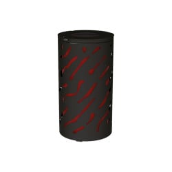 Corbeille standard Venise 80 litres Procity - Ø 450 x hauteur 845 mm - Avec seau peint/galva - Noir foncé