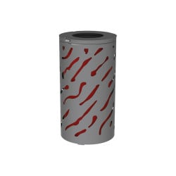 Corbeille standard Venise 80 litres Procity - Ø 450 x hauteur 845 mm - Avec seau peint/galva - Gris Procity