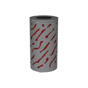 Corbeille standard Venise 80 litres Procity - Ø 450 x hauteur 845 mm - Avec seau peint/galva - Gris Procity