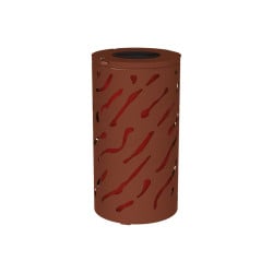 Corbeille standard Venise 80 litres Procity - Ø 450 x hauteur 845 mm - Avec seau peint/galva - Aspect Corten