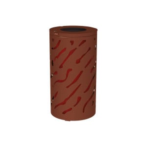 Corbeille standard Venise 80 litres Procity - Ø 450 x hauteur 845 mm - Avec seau peint/galva - Aspect Corten
