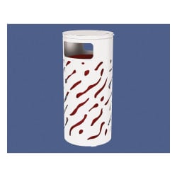 Corbeille standard Venise 80 litres Procity - Ø 450 x hauteur 845 mm - Sans seau - Blanc pur