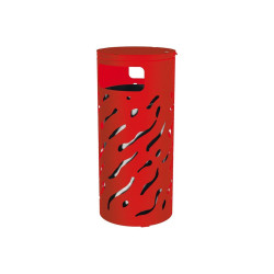 Corbeille Venise couvercle réhaussé 80 litres Procity - Ø 450 x hauteur 1010 mm - Avec seau galva - Rouge signalisation