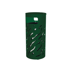 Corbeille Venise couvercle réhaussé 80 litres Procity - Ø 450 x hauteur 1010 mm - Avec seau galva - Vert mousse