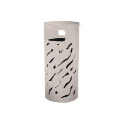 Corbeille Venise couvercle réhaussé 80 litres Procity - Ø 450 x hauteur 1010 mm - Avec seau galva - Gris soie