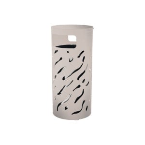 Corbeille Venise couvercle réhaussé 80 litres Procity - Ø 450 x hauteur 1010 mm - Avec seau galva - Gris soie