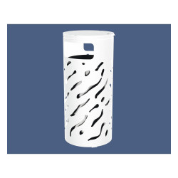 Corbeille Venise couvercle réhaussé 80 litres Procity - Ø 450 x hauteur 1010 mm - Avec seau galva - Blanc pur