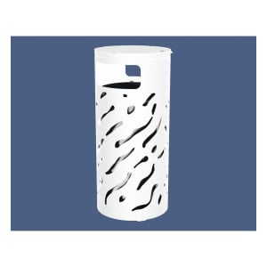 Corbeille Venise couvercle réhaussé 80 litres Procity - Ø 450 x hauteur 1010 mm - Avec seau galva - Blanc pur