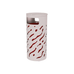 Corbeille Venise couvercle réhaussé 80 litres Procity - Ø 450 x hauteur 1010 mm - Avec seau peint/galva - Gris soie